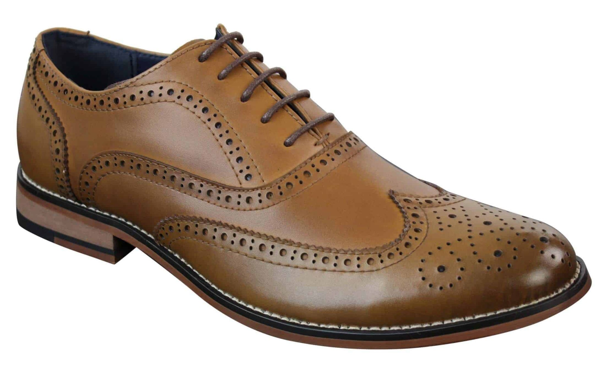 Muške elegantne retro vintage cipele s vezicama od prave kože, Gatsby Brouges
