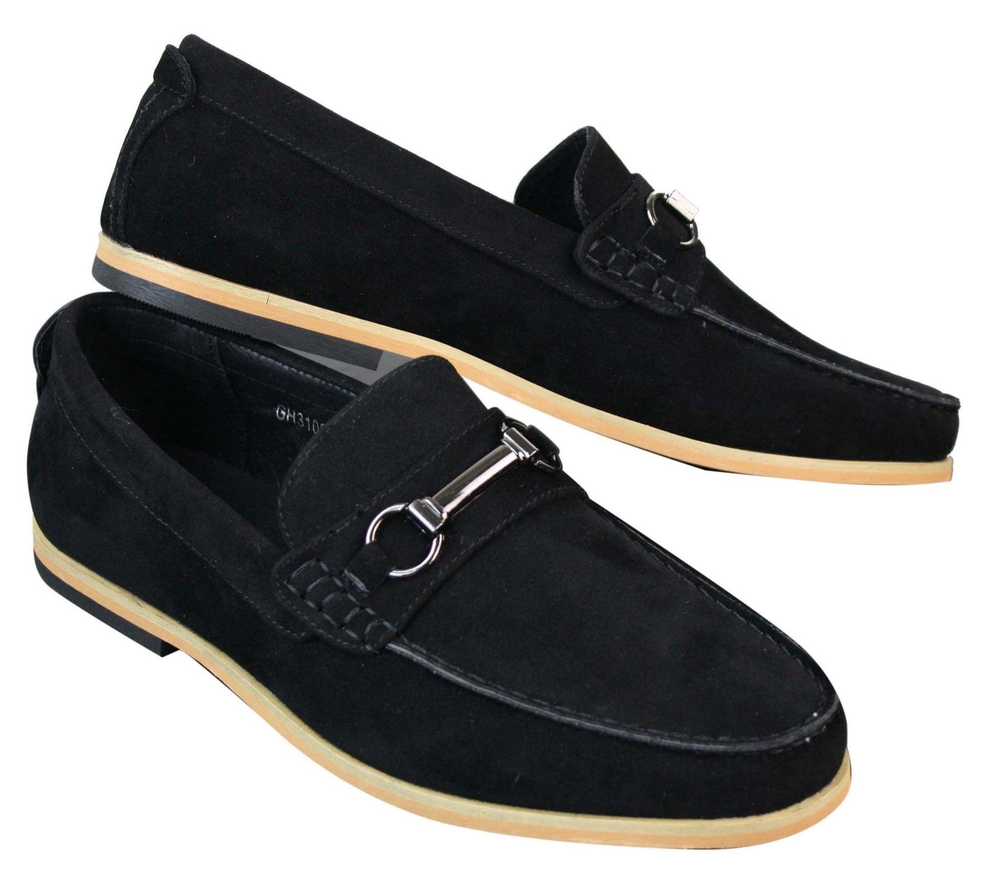 Muške natikače s kopčom, Horsebit, mokasine, retro elegantne i ležerne, od antilopa