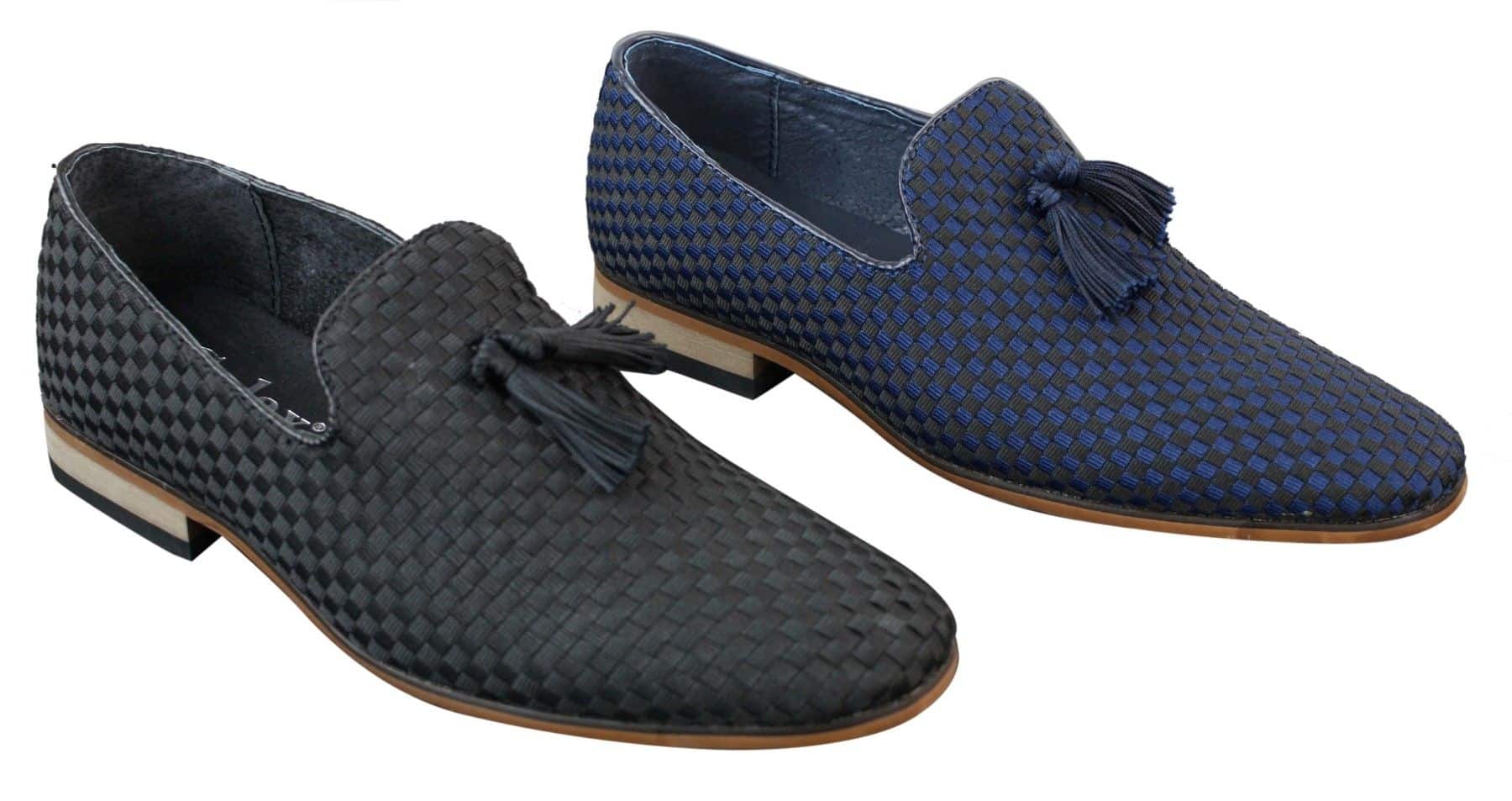 Muške cipele za vožnju s resama, elegantne i ležerne, retro, tamnoplave, crne, kožne