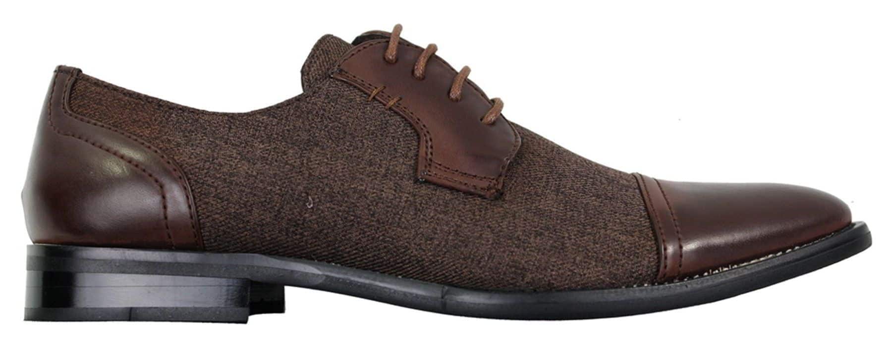 Muške elegantne ležerne cipele s vezicama od tvida i kože, vintage retro