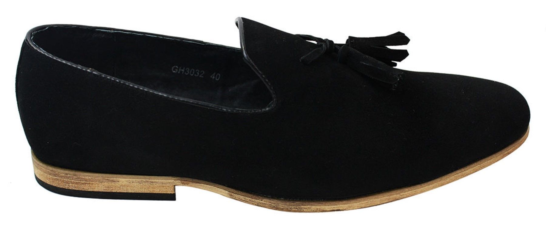 Muške mokasine od brušene kože, slip-on cipele s resama, kožne, crne, udobne