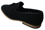 Muške mokasine od brušene kože, slip-on cipele s resama, kožne, crne, udobne
