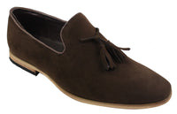 Muške mokasine od brušene kože, slip-on cipele s resama, kožne, crne, udobne