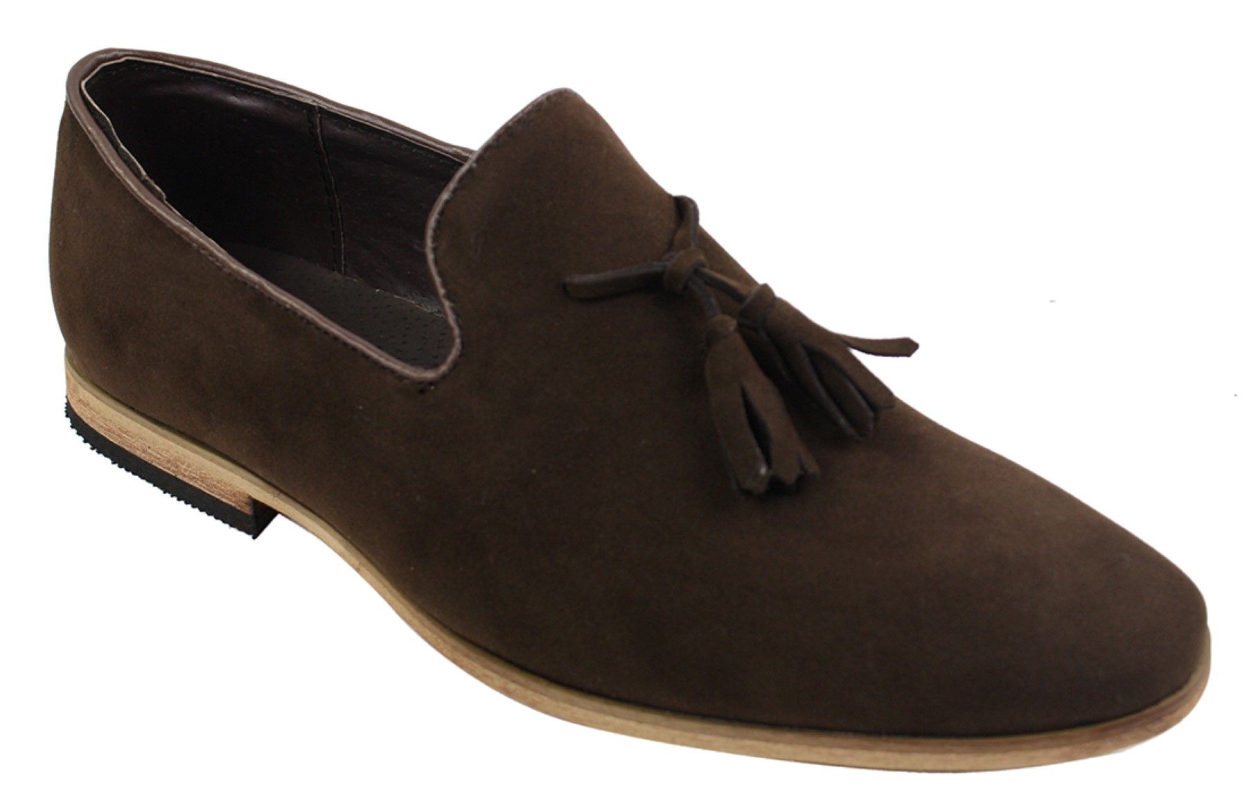 Muške mokasine od brušene kože, slip-on cipele s resama, kožne, crne, udobne