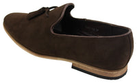 Muške mokasine od brušene kože, slip-on cipele s resama, kožne, crne, udobne