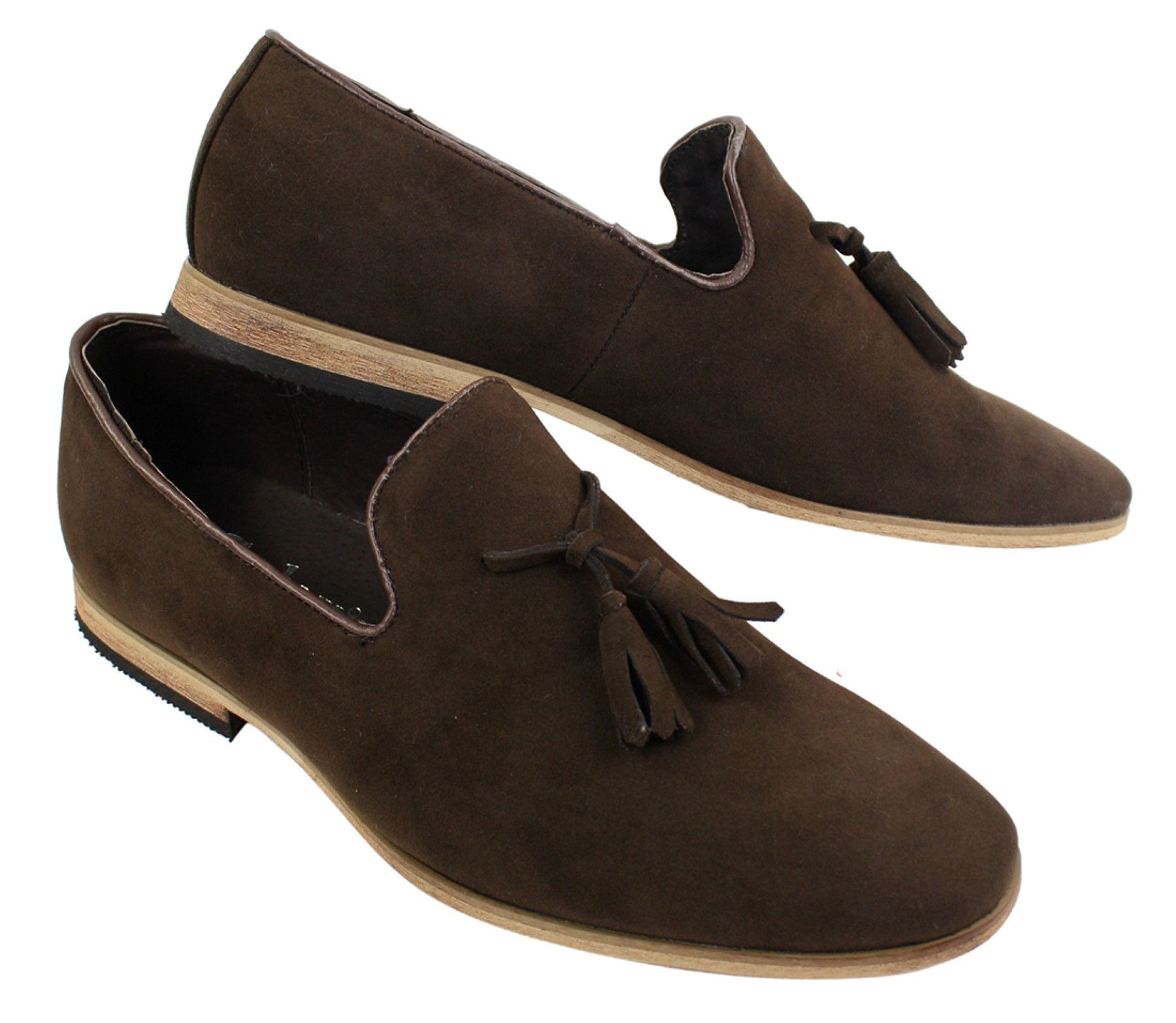 Muške mokasine od brušene kože, slip-on cipele s resama, kožne, crne, udobne