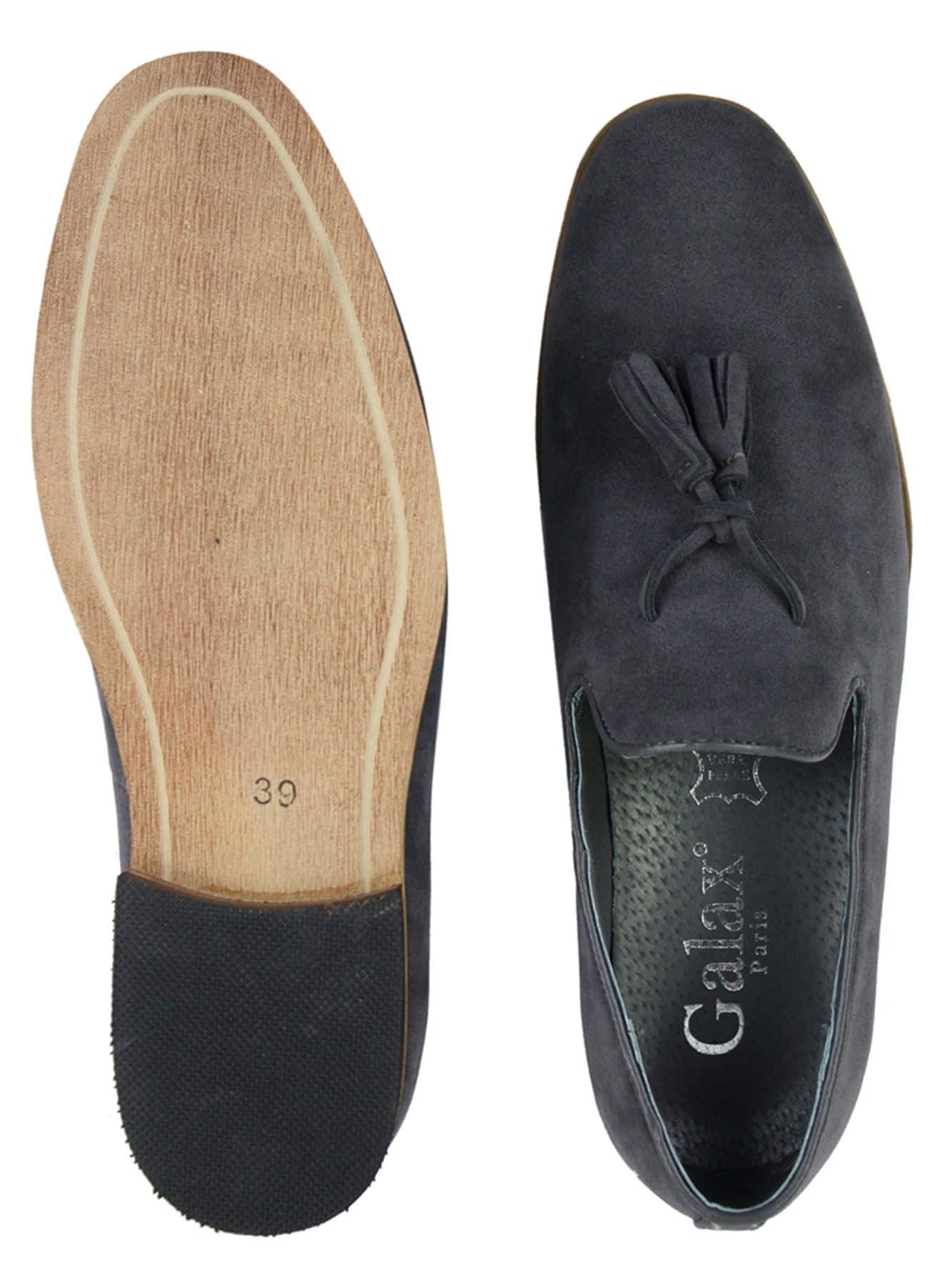 Muške mokasine od brušene kože, slip-on cipele s resama, kožne, crne, udobne