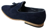Muške mokasine od brušene kože, slip-on cipele s resama, kožne, crne, udobne
