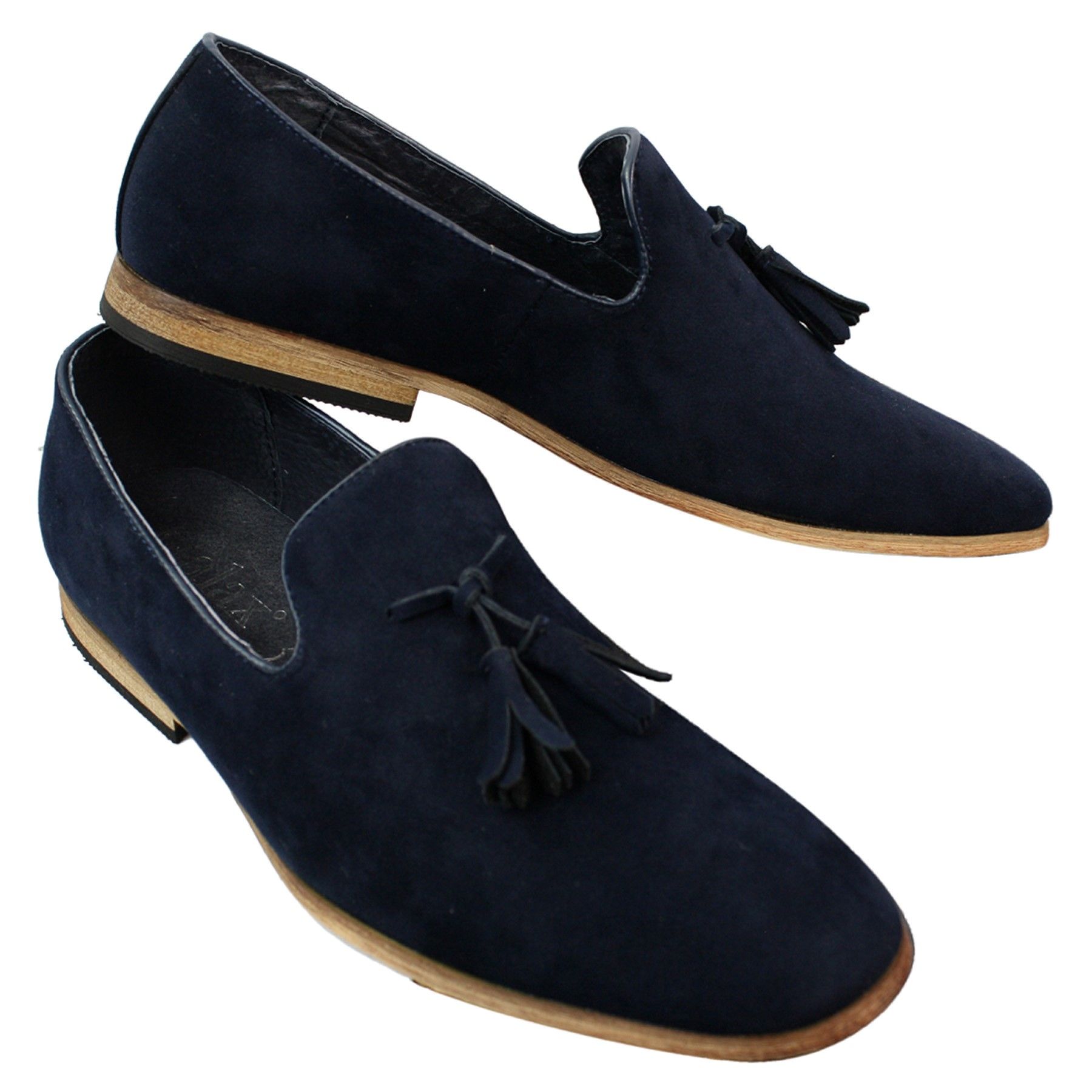 Muške mokasine od brušene kože, slip-on cipele s resama, kožne, crne, udobne