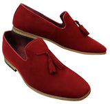 Muške mokasine od brušene kože, slip-on cipele s resama, kožne, crne, udobne