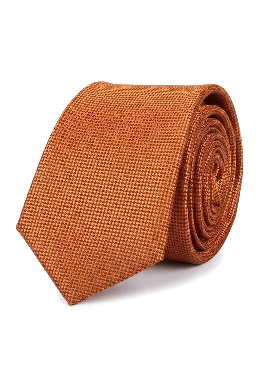 Muška kravata s džepom i kvadratnim setom, formalna jednobojna kravata - hrđava