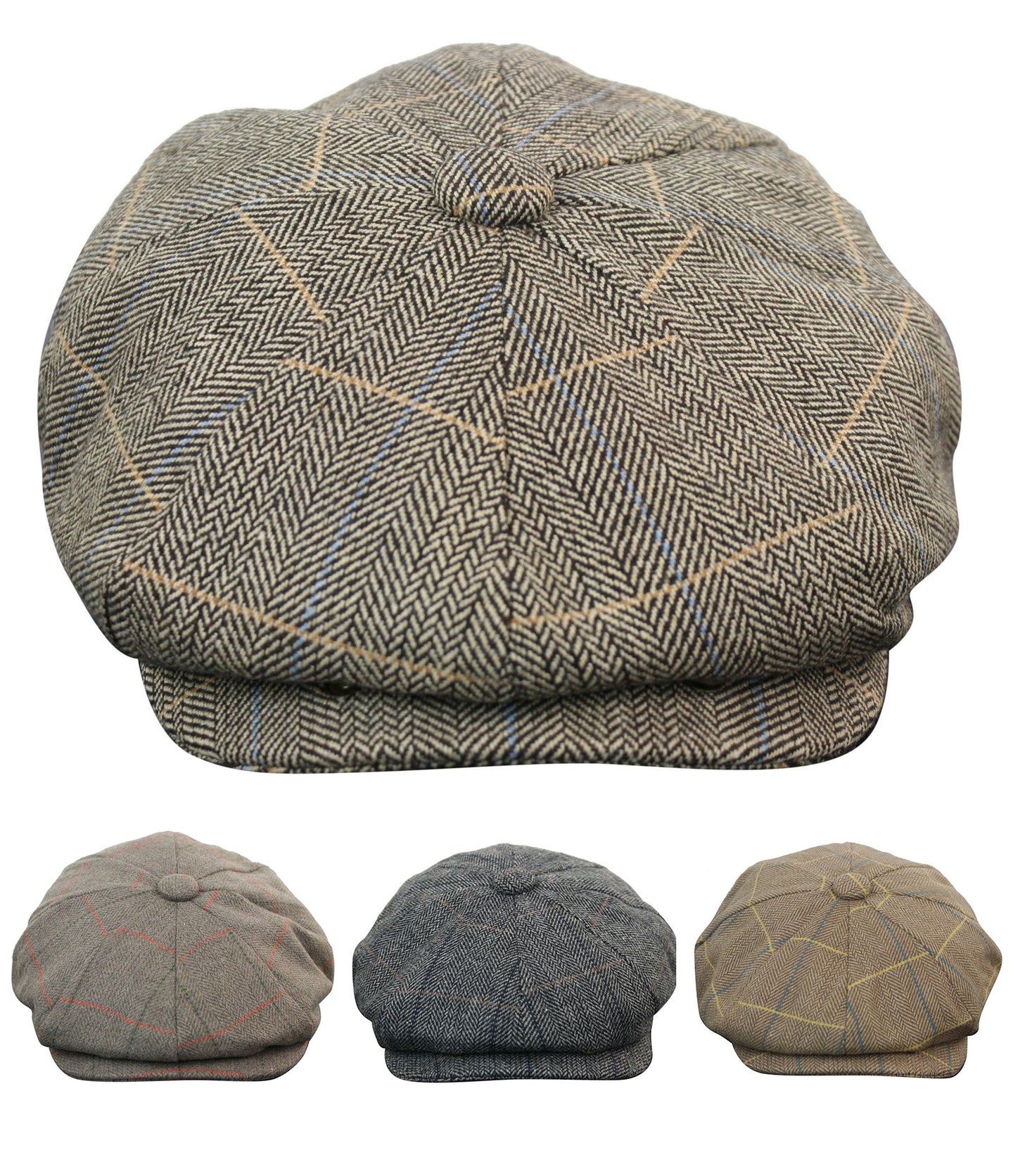 Muška kapa Peaky Blinders s tvidom i kockastim uzorkom