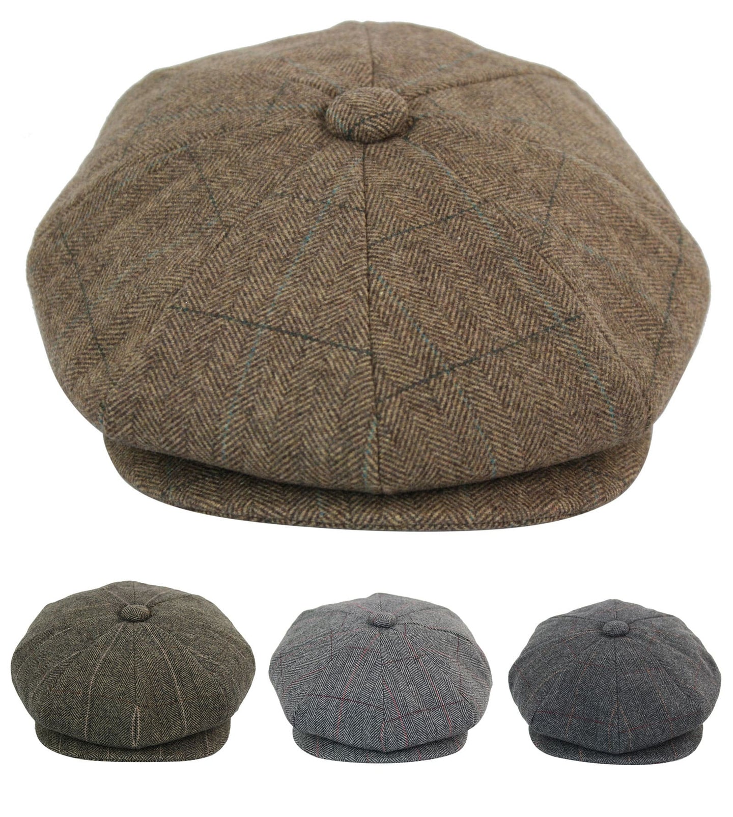 Muška kapa Peaky Blinders s tvidom i kockastim uzorkom
