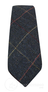 Muške kravate Marc Darcy s teksturom riblje kosti, klasične vintage retro, Eton mornarsko plave boje