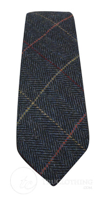 Muške kravate Marc Darcy s teksturom riblje kosti, klasične vintage retro, Eton mornarsko plave boje