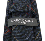 Muške kravate Marc Darcy s teksturom riblje kosti, klasične vintage retro, Eton mornarsko plave boje