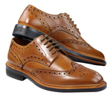 Muške Oxford Brogue cipele s vezicama, kožne Goodyear Welted, smeđe, bordo boje