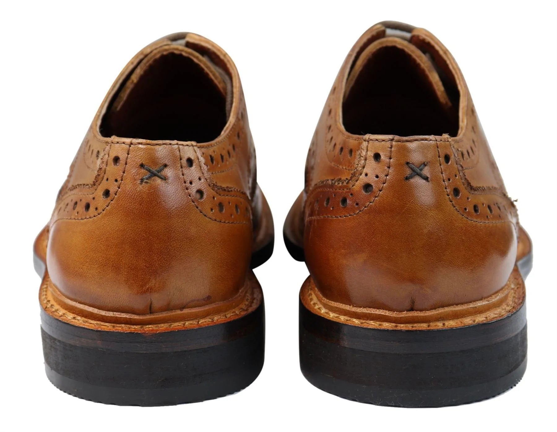 Muške Oxford Brogue cipele s vezicama, kožne Goodyear Welted, smeđe, bordo boje