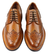 Muške Oxford Brogue cipele s vezicama, kožne Goodyear Welted, smeđe, bordo boje