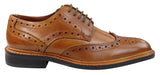 Muške Oxford Brogue cipele s vezicama, kožne Goodyear Welted, smeđe, bordo boje