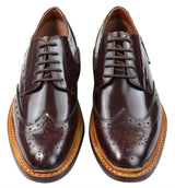 Muške Oxford Brogue cipele s vezicama, kožne Goodyear Welted, smeđe, bordo boje