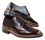 Muške Oxford Brogue cipele s vezicama, kožne Goodyear Welted, smeđe, bordo boje