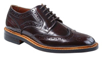 Muške Oxford Brogue cipele s vezicama, kožne Goodyear Welted, smeđe, bordo boje
