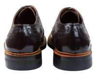 Muške Oxford Brogue cipele s vezicama, kožne Goodyear Welted, smeđe, bordo boje