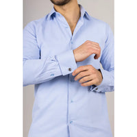 Muška plava oxfordska košulja s dvostrukim manžetama