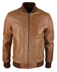 Muška bomber jakna od prave kože, kožna ležerna, Varsity Vintage, pametna i ležerna, smeđa