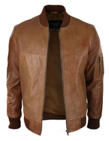 Muška bomber jakna od prave kože, kožna ležerna, Varsity Vintage, pametna i ležerna, smeđa