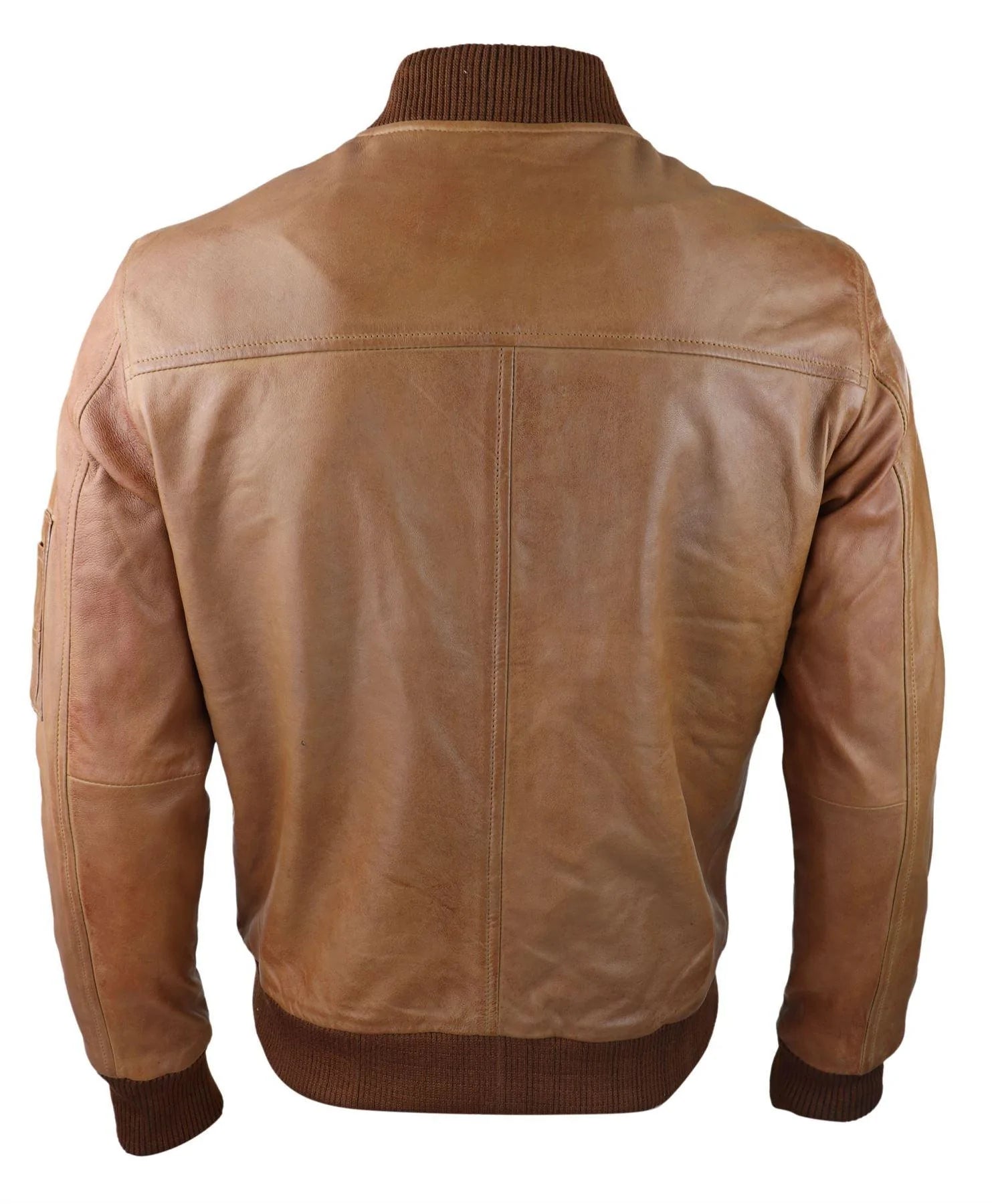 Muška bomber jakna od prave kože, kožna ležerna, Varsity Vintage, pametna i ležerna, smeđa