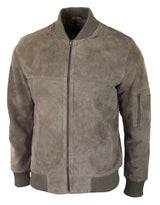 Muška bomber jakna od prave antilop kože, ležerna, Varsity Vintage, elegantna, bež