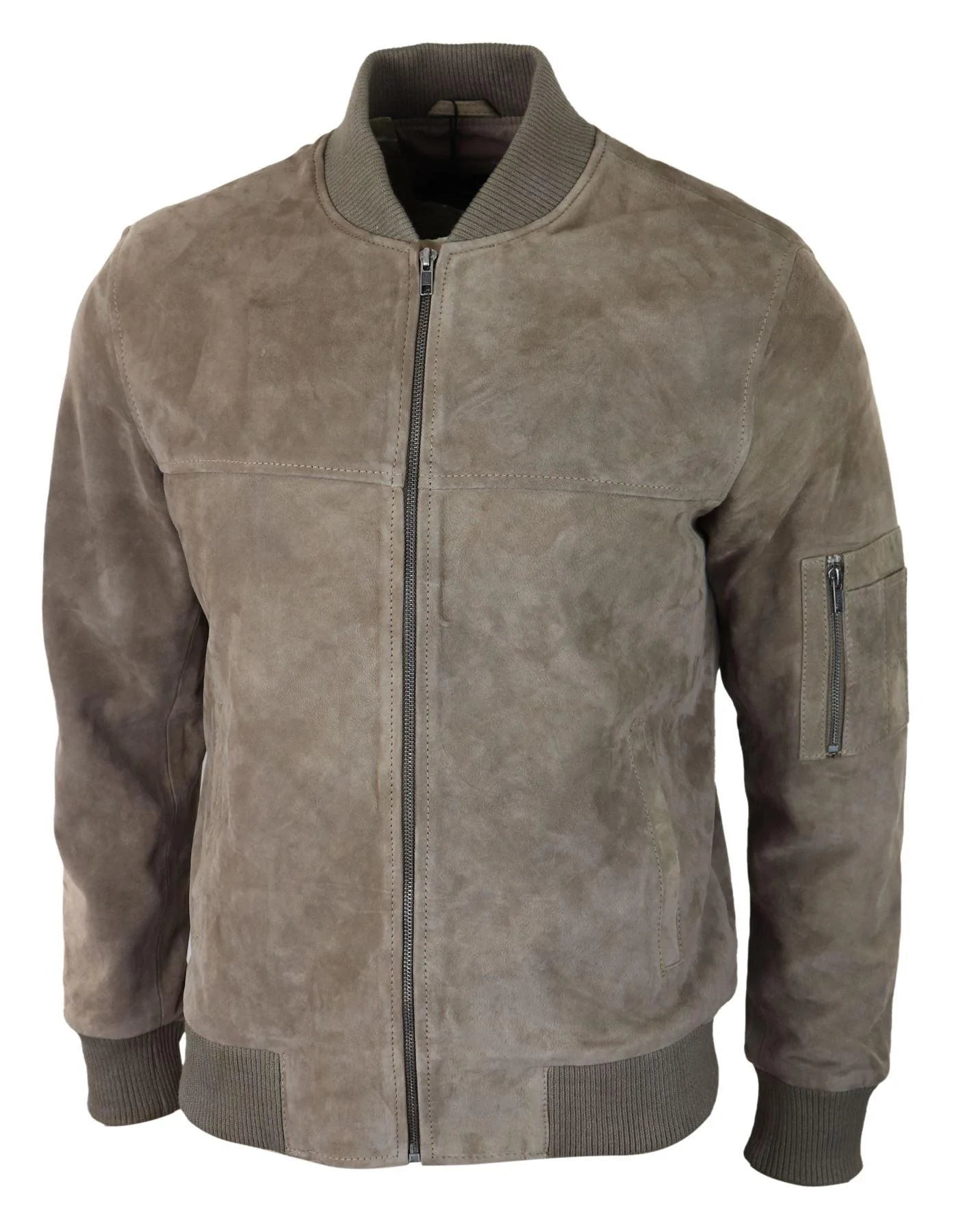 Muška bomber jakna od prave antilop kože, ležerna, Varsity Vintage, elegantna, bež