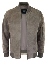 Muška bomber jakna od prave antilop kože, ležerna, Varsity Vintage, elegantna, bež