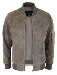 Muška bomber jakna od prave antilop kože, ležerna, Varsity Vintage, elegantna, bež