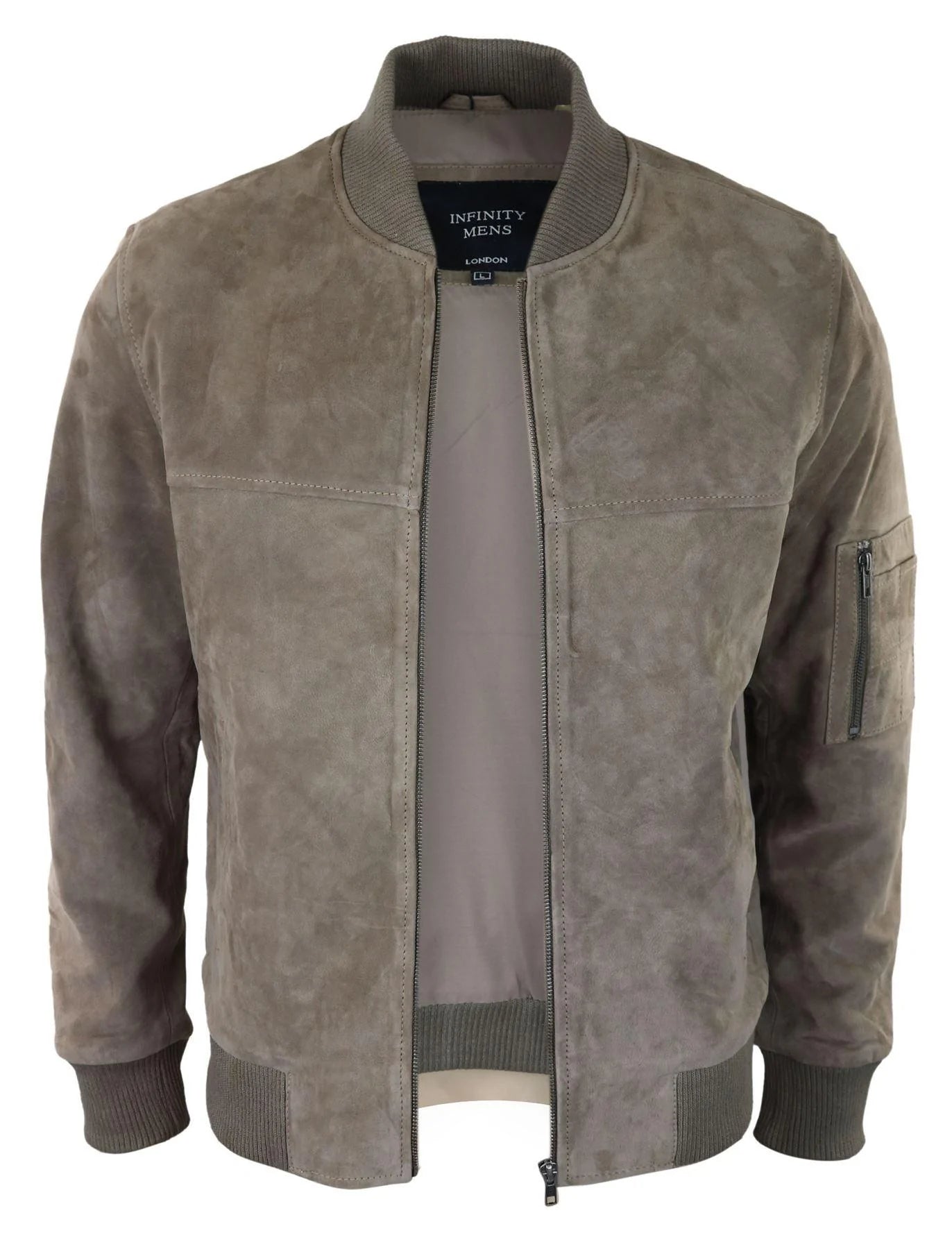 Muška bomber jakna od prave antilop kože, ležerna, Varsity Vintage, elegantna, bež