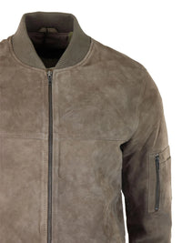 Muška bomber jakna od prave antilop kože, ležerna, Varsity Vintage, elegantna, bež