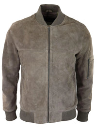 Muška bomber jakna od prave antilop kože, ležerna, Varsity Vintage, elegantna, bež