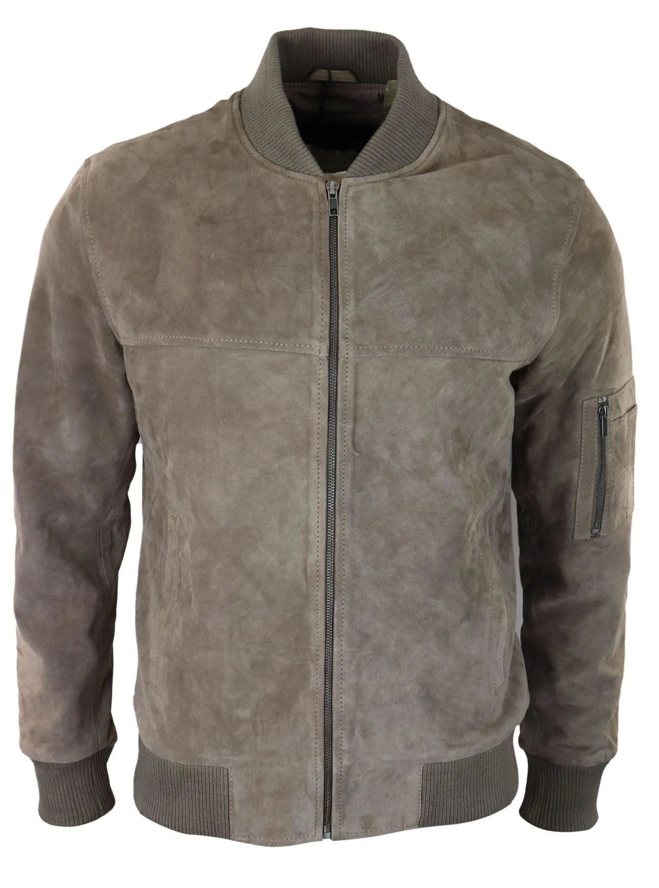 Muška bomber jakna od prave antilop kože, ležerna, Varsity Vintage, elegantna, bež