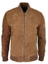 Muška bomber jakna od prave antilop kože, ležerna, Varsity Vintage, pametna i ležerna, smeđa