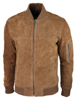 Muška bomber jakna od prave antilop kože, ležerna, Varsity Vintage, pametna i ležerna, smeđa