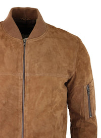 Muška bomber jakna od prave antilop kože, ležerna, Varsity Vintage, pametna i ležerna, smeđa