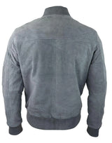 Muška bomber jakna od prave antilop kože, ležerna, Varsity Vintage, pametna i ležerna, siva
