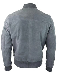 Muška bomber jakna od prave antilop kože, ležerna, Varsity Vintage, pametna i ležerna, siva