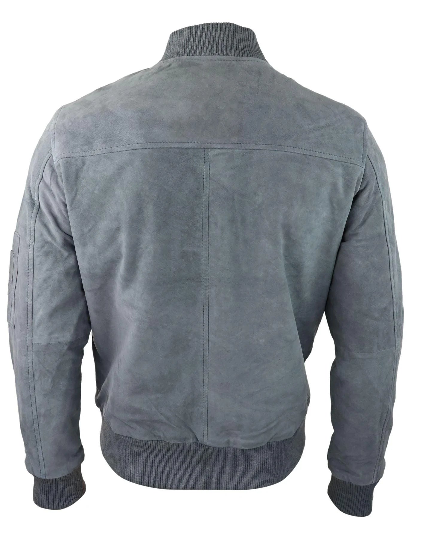 Muška bomber jakna od prave antilop kože, ležerna, Varsity Vintage, pametna i ležerna, siva