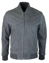 Muška bomber jakna od prave antilop kože, ležerna, Varsity Vintage, pametna i ležerna, siva