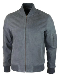 Muška bomber jakna od prave antilop kože, ležerna, Varsity Vintage, pametna i ležerna, siva