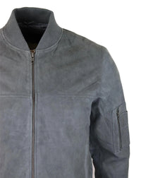 Muška bomber jakna od prave antilop kože, ležerna, Varsity Vintage, pametna i ležerna, siva