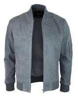 Muška bomber jakna od prave antilop kože, ležerna, Varsity Vintage, pametna i ležerna, siva